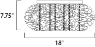 Arabesque 7-Light Flush Mount dimensions diagram