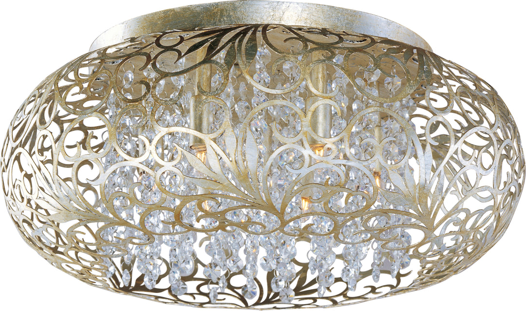 Arabesque 7-Light Flush Mount Golden Silver