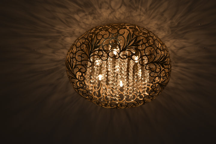Arabesque 7-Light Flush Mount Golden Silver alternate view