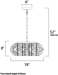 Arabesque Pendant dimensions diagram