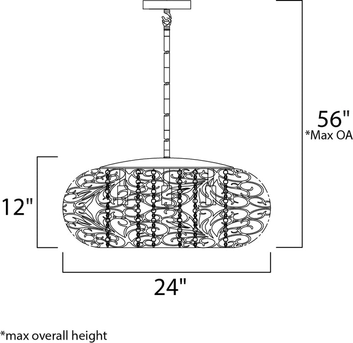 Arabesque Pendant dimensions diagram