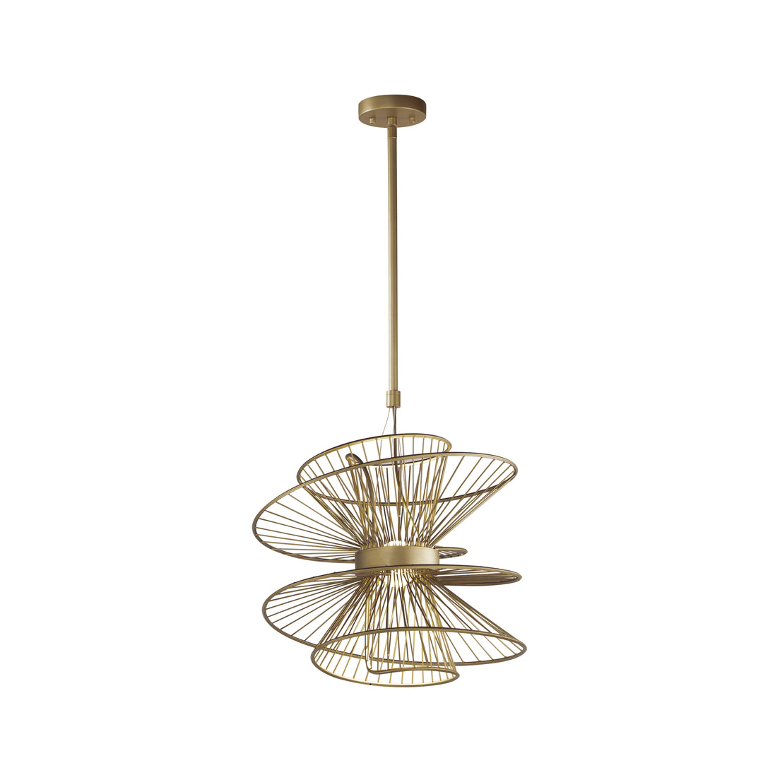 Zeta Medium LED Pendant Natural Aged Brass
