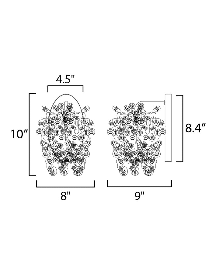 Comet 1-Light Wall Sconce dimensions diagram
