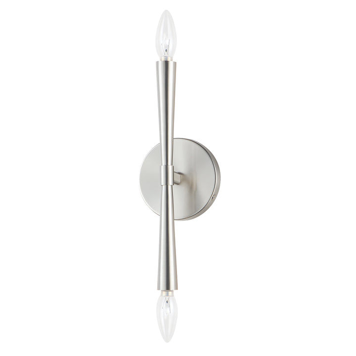 Rome 2-Light Wall Sconce Satin Nickel