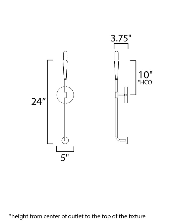 Vela 1-Light Sconce dimensions diagram