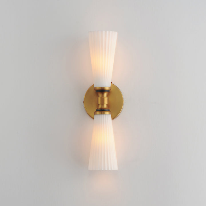 Krevat 2-Light Wall Sconce Black / Natural Aged Brass alternate view