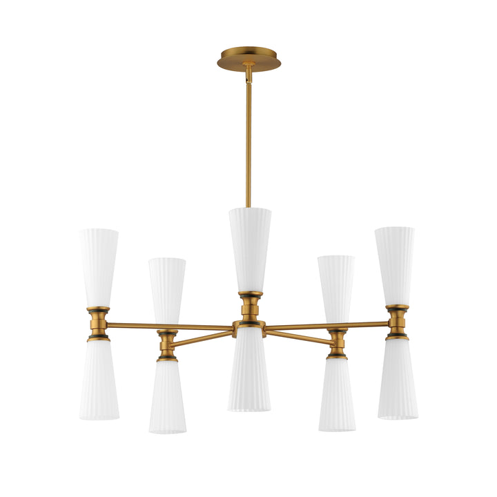 Krevat 10-Light Chandelier Black / Natural Aged Brass