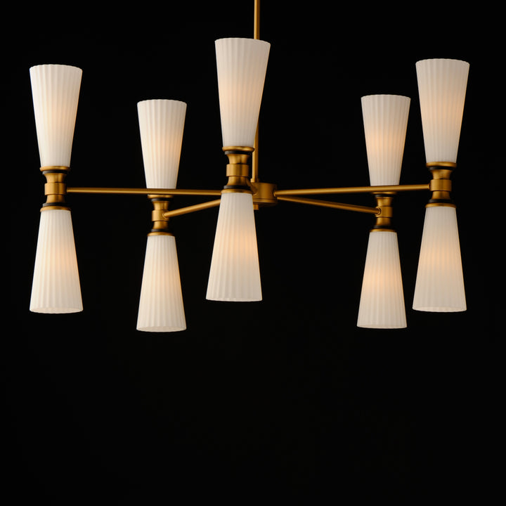 Krevat 10-Light Chandelier Black / Natural Aged Brass alternate view