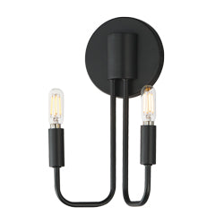 Abner 2-Light Wall Sconce Black
