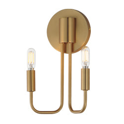 Abner 2-Light Wall Sconce Natural Aged Brass