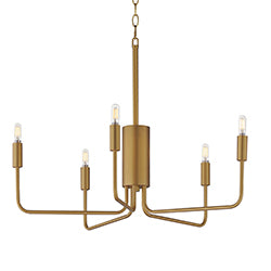 Abner 5-Light Chandelier Natural Aged Brass