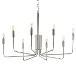 Abner 8-Light Chandelier Satin Nickel