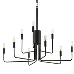 Abner 9-Light Chandelier Black