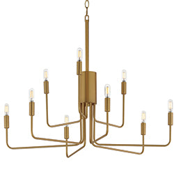 Abner 9-Light Chandelier Natural Aged Brass