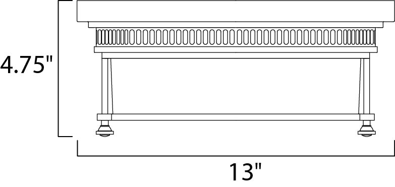 Hi-Bay 2-Light Flush Mount dimensions diagram