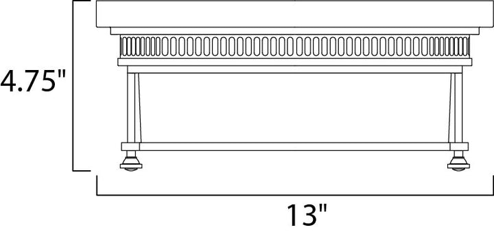Hi-Bay 2-Light Flush Mount dimensions diagram