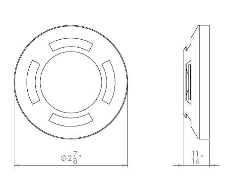 2" Surface Mount Round Quad Directional