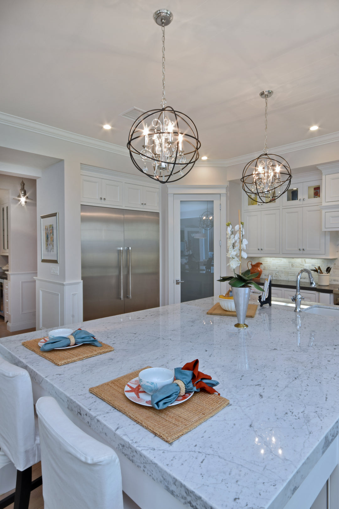 Orbit Pendant Anthracite / Polished Nickel room setting