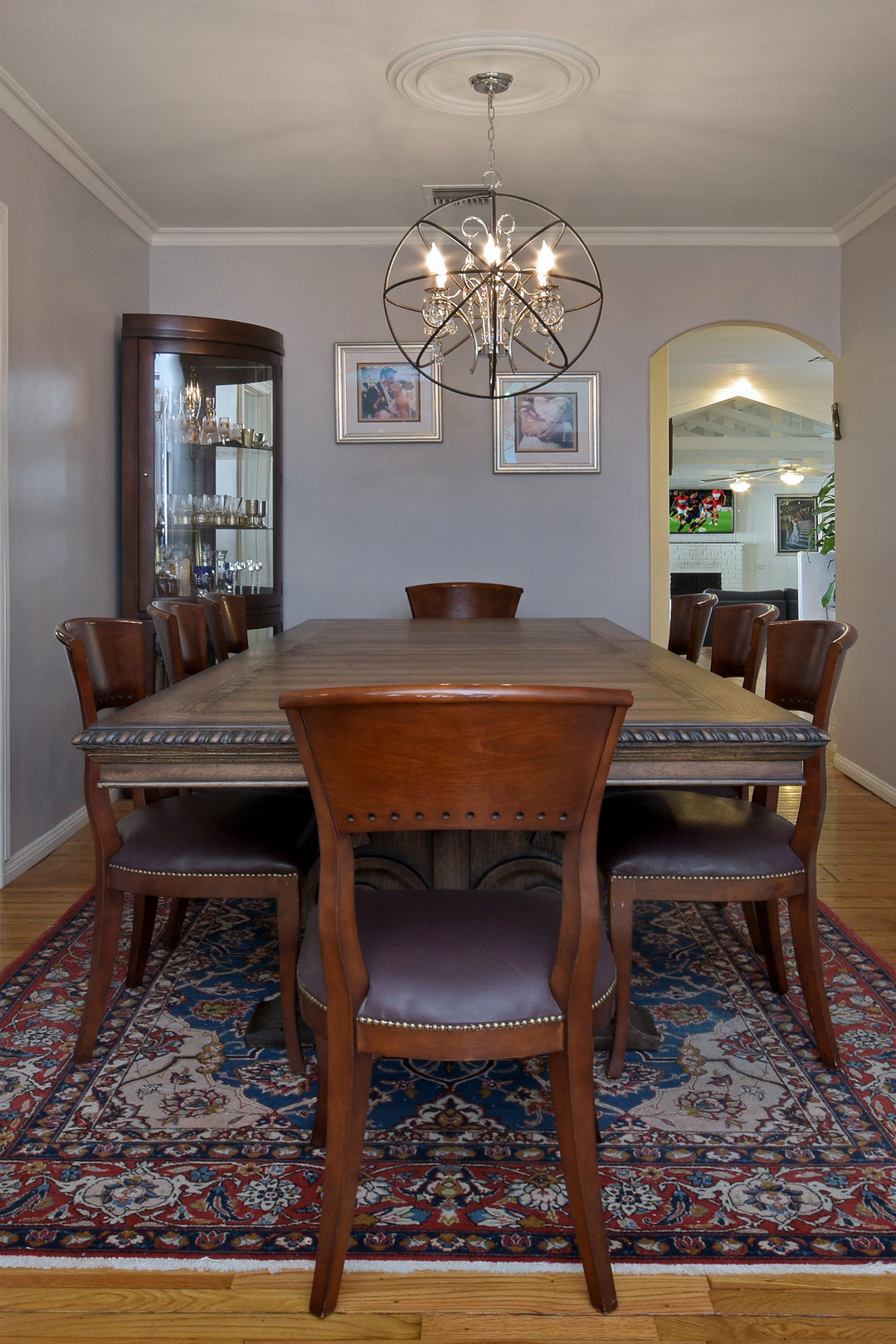 Orbit Pendant Anthracite / Polished Nickel room setting
