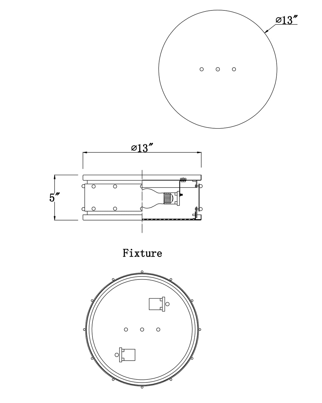 Trestle 2-Light Flush Mount dimensions diagram