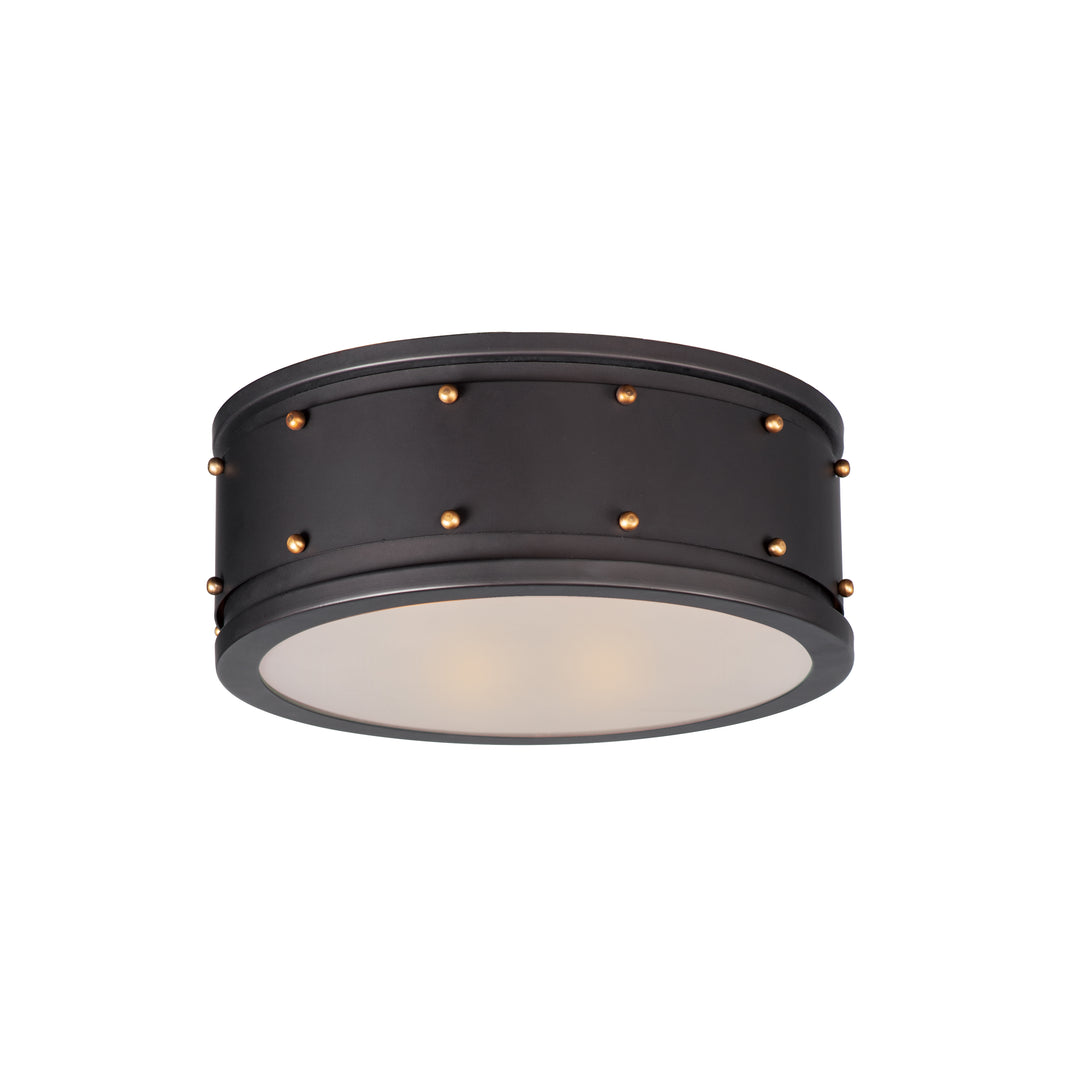 Trestle 2-Light Flush Mount Oil Rubbed Bronze / Antique Brass