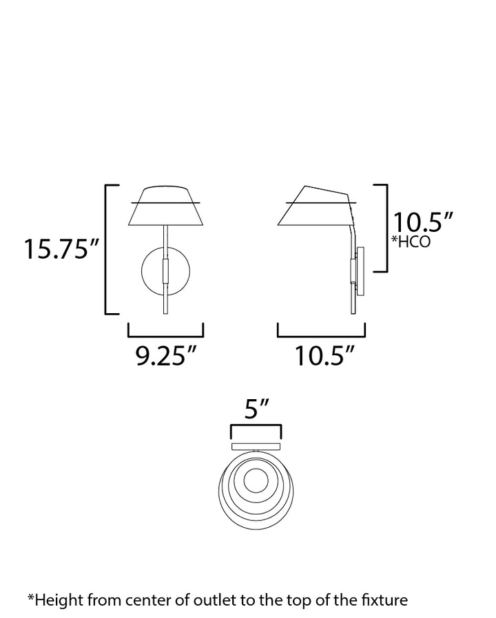 Lucas Single Sconce with Switch dimensions diagram