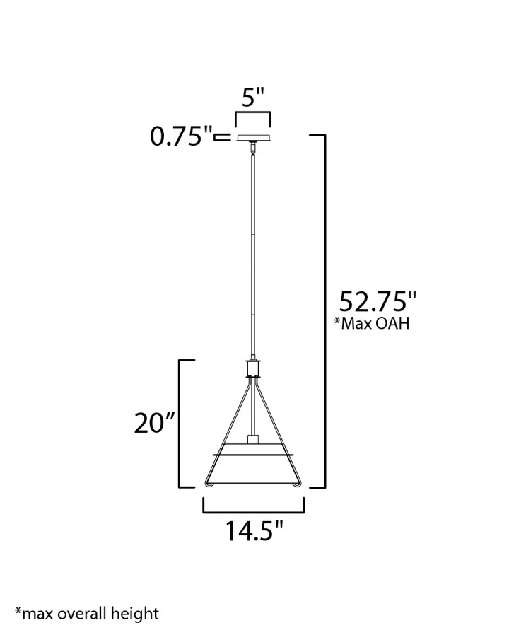 Lucas 1-Light Pendant dimensions diagram