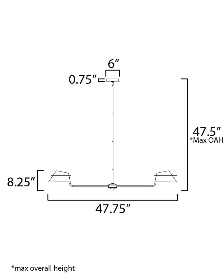 Lucas 8-Light Chandelier dimensions diagram