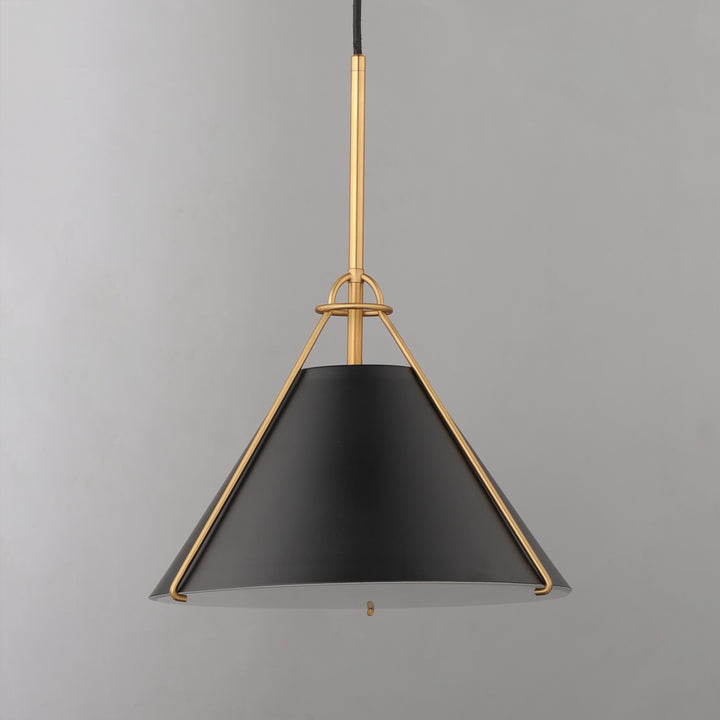 Lucas Single Pendant Black / Natural Aged Brass alternate view