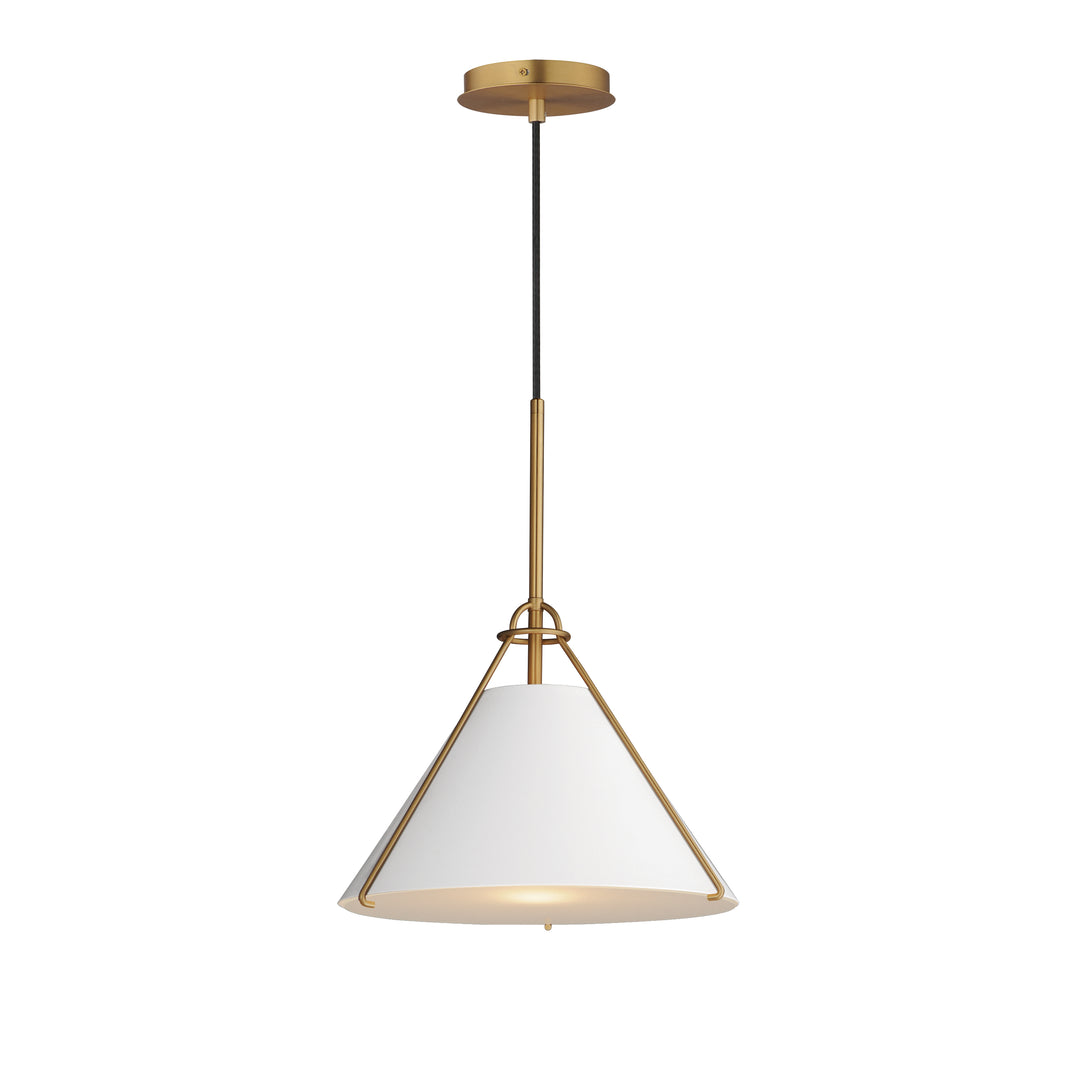 Lucas Single Pendant White / Natural Aged Brass
