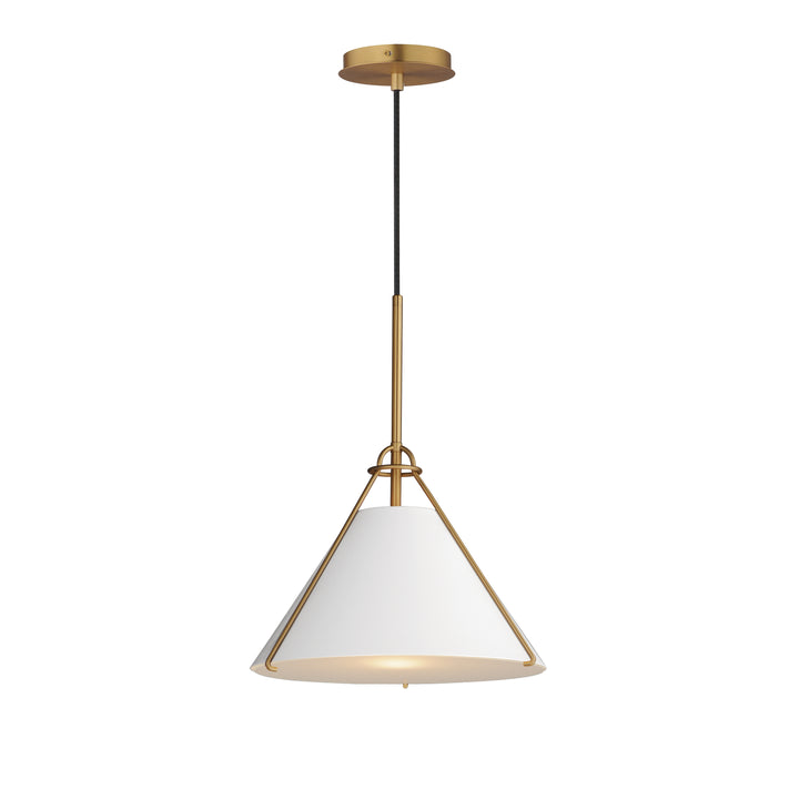 Lucas Single Pendant White / Natural Aged Brass