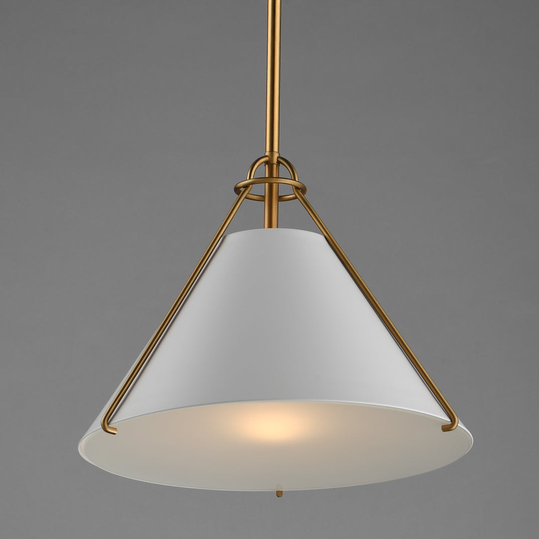 Lucas Single Pendant White / Natural Aged Brass alternate view