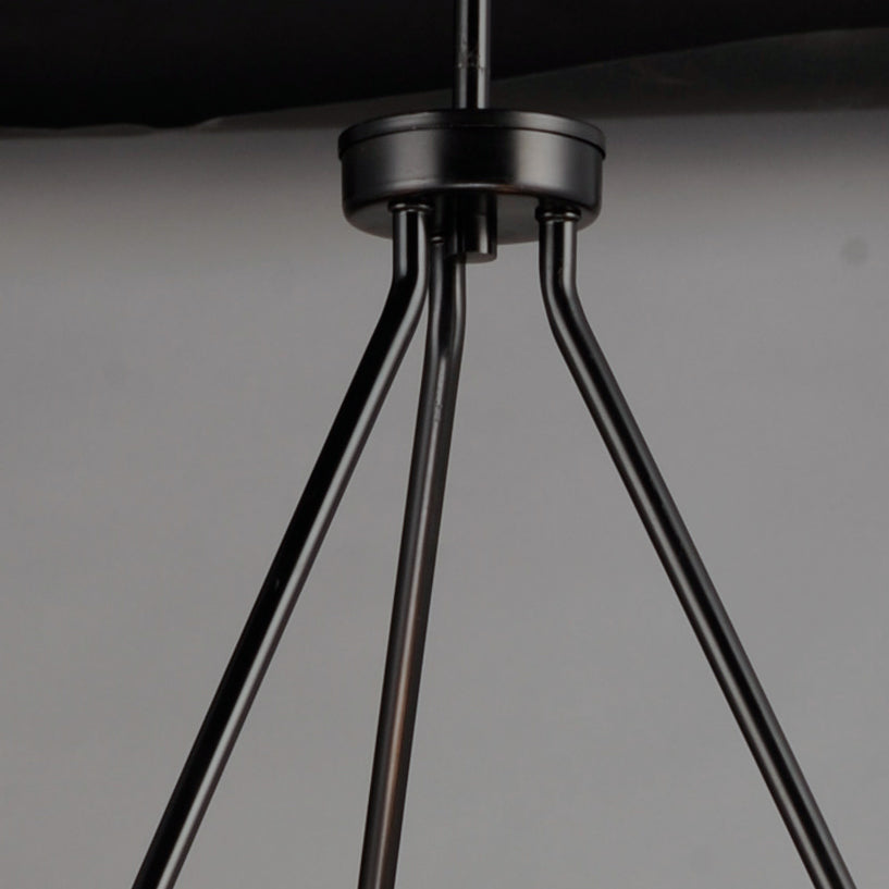 Steel with Clear Cylindrical Glass Shade Chandelier
