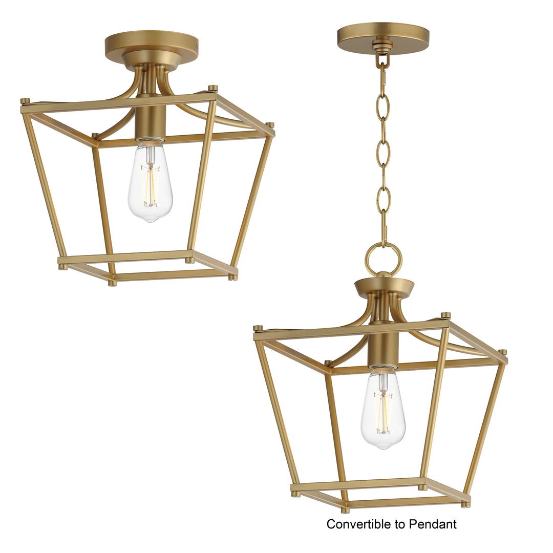 Clifton Single Pendant / Semi-Flush Natural Aged Brass alternate view