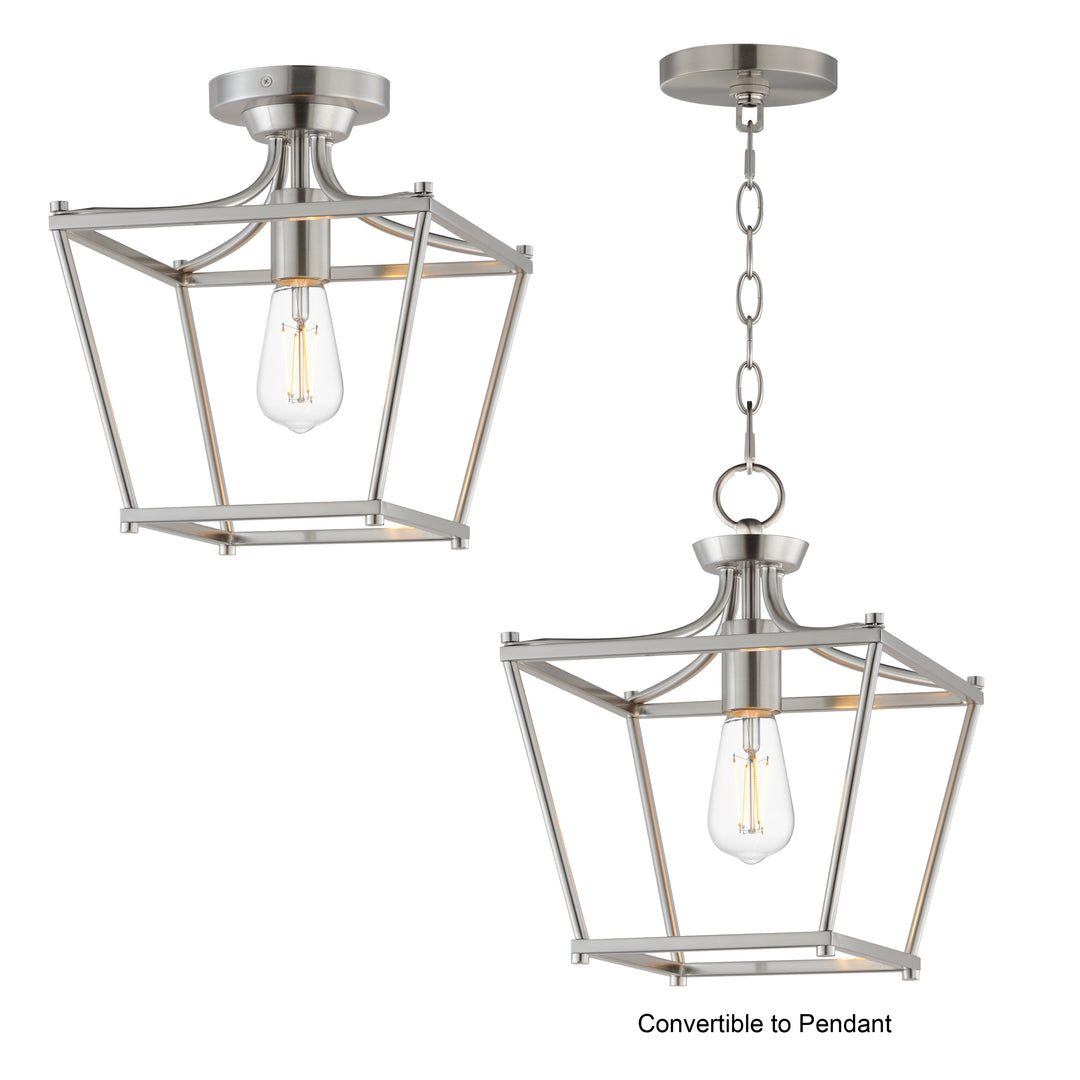 Clifton Single Pendant / Semi-Flush Satin Nickel alternate view