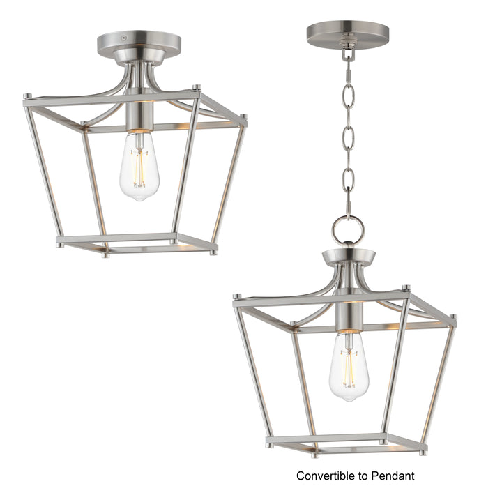 Clifton Single Pendant / Semi-Flush Satin Nickel alternate view