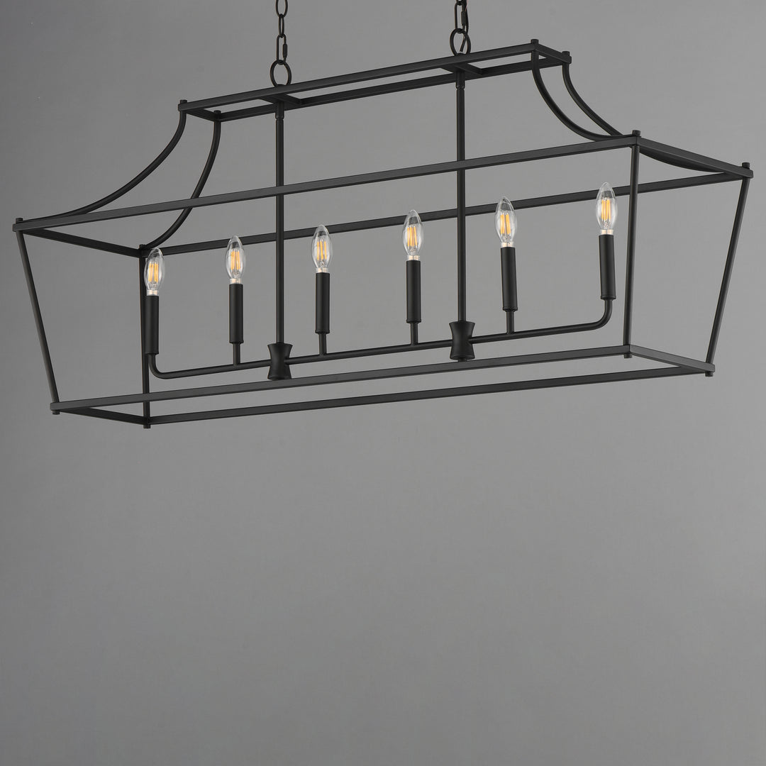Clifton 6-Light Linear Pendant Black alternate view