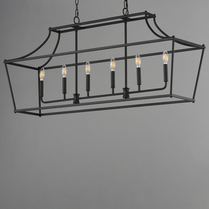 Clifton 6-Light Linear Pendant Black alternate view