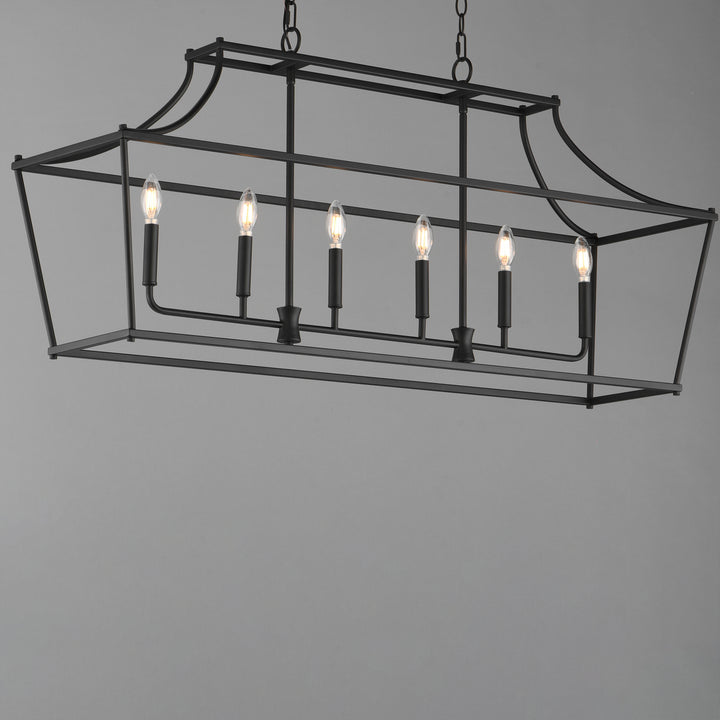 Clifton 6-Light Linear Pendant Black alternate view