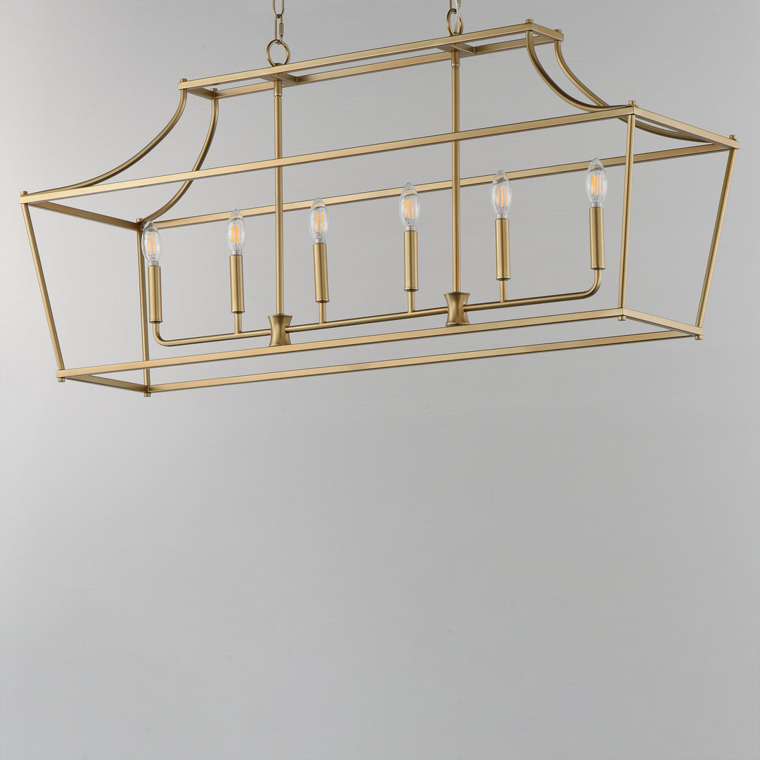 Clifton 6-Light Linear Pendant Natural Aged Brass alternate view