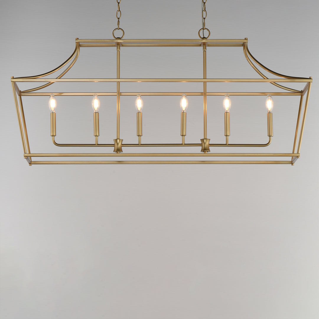 Clifton 6-Light Linear Pendant Natural Aged Brass alternate view