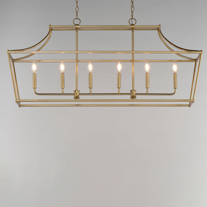 Clifton 6-Light Linear Pendant Natural Aged Brass alternate view