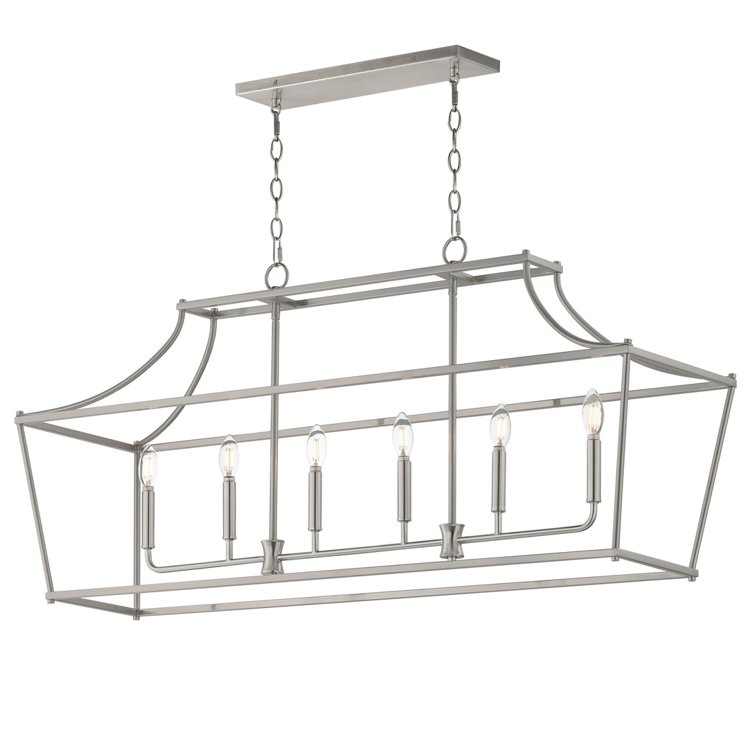 Clifton 6-Light Linear Pendant Satin Nickel