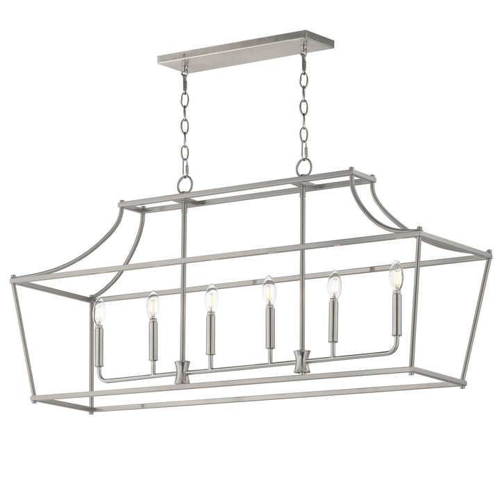 Clifton 6-Light Linear Pendant Satin Nickel