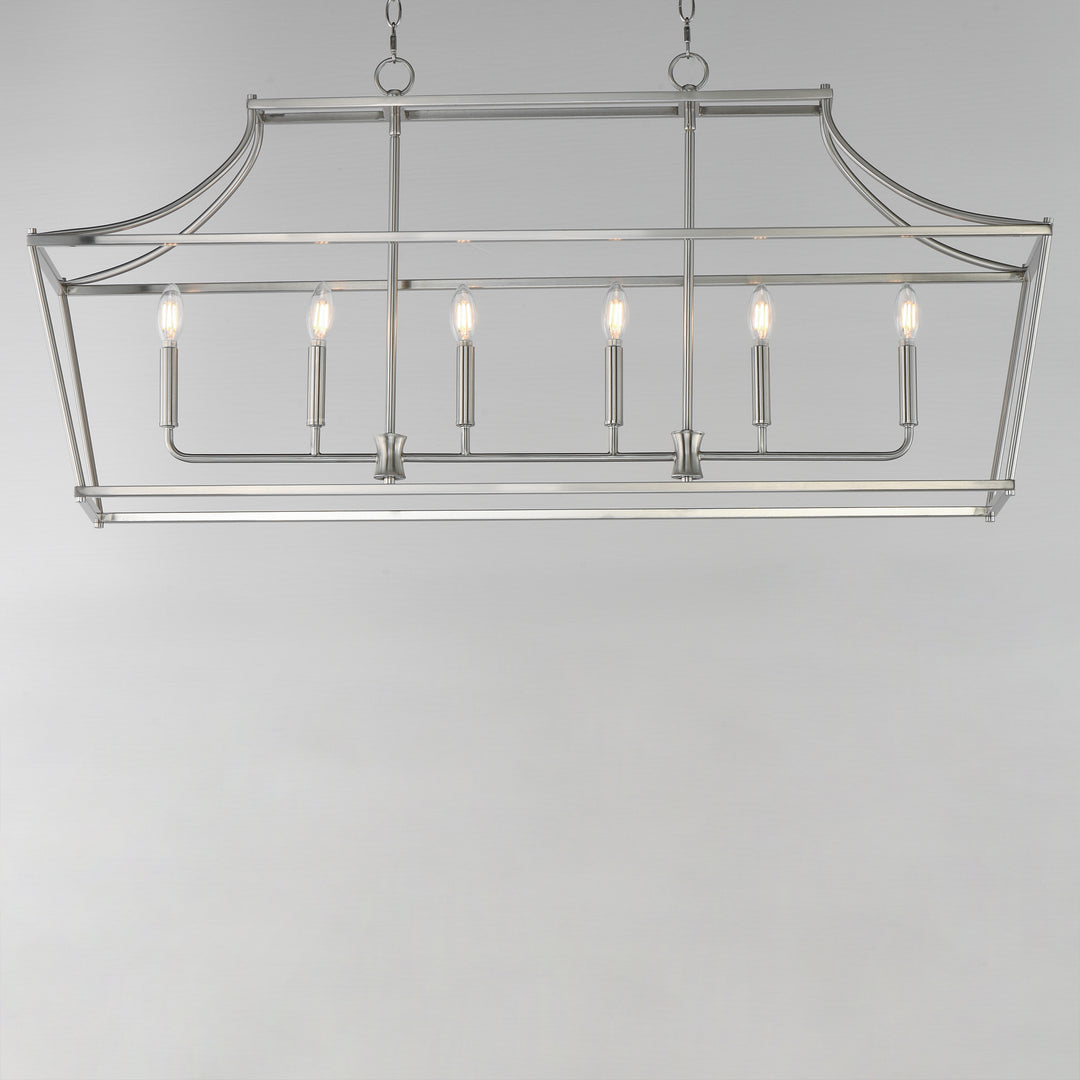 Clifton 6-Light Linear Pendant Satin Nickel alternate view