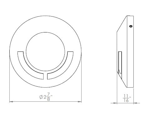 2" Surface Mount Round Single Directional