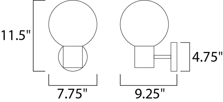 Vesper 1-Light Wall Sconce dimensions diagram