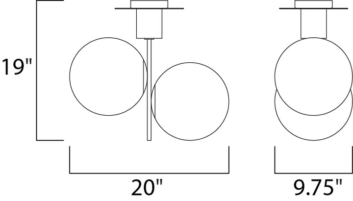 Vesper Semi-Flush dimensions diagram