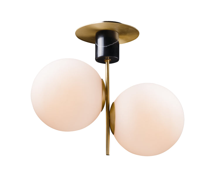 Vesper Semi-Flush Satin Brass / Black