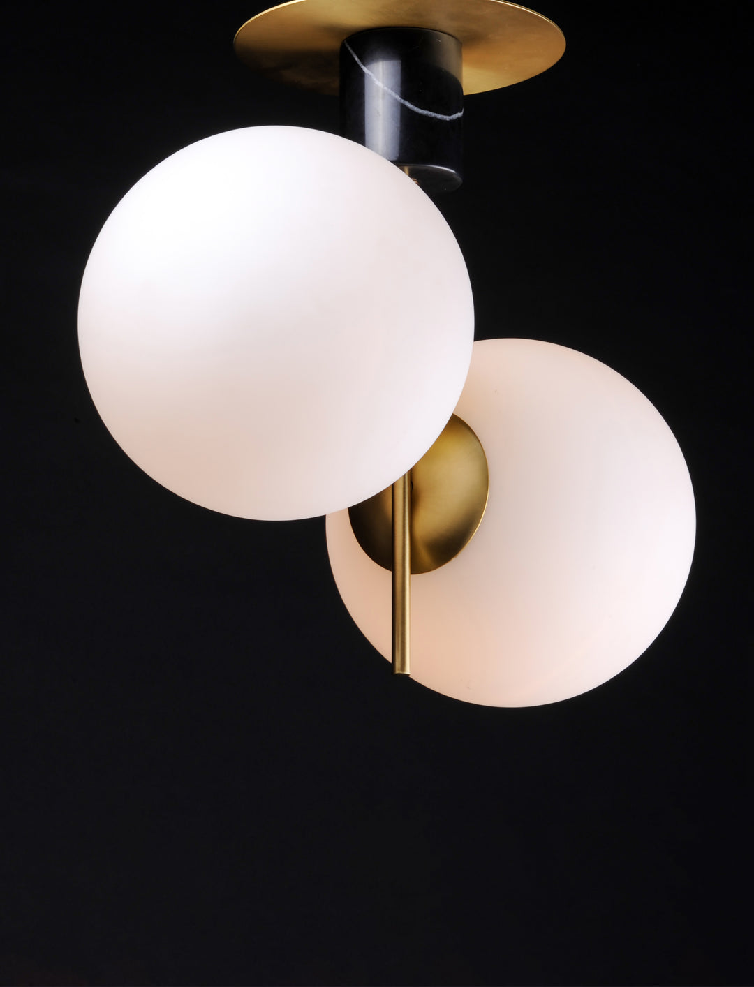 Vesper Semi-Flush Satin Brass / Black alternate view